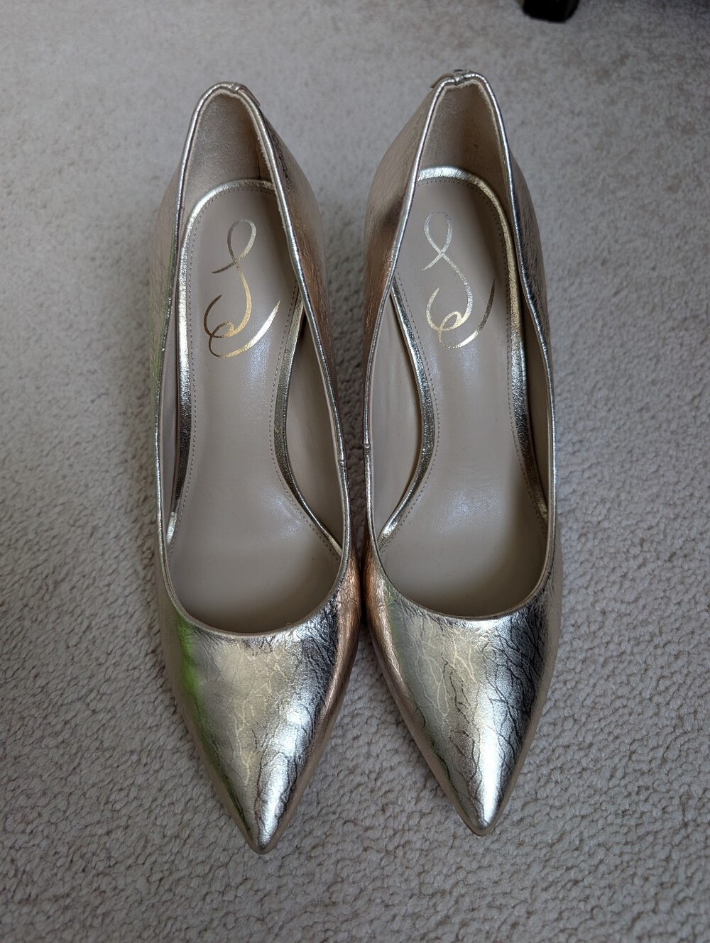 Sam Edelman Hazel Pumps, Gold, Size 6.5 WIDE